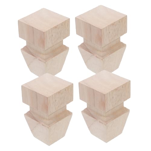 LOORGVEL 4 Stück Möbelbeine aus Massivem Holz Hohe Unbehandelte Sofabeine Vielseitige Ersatz Holzfüße für Sofa Tisch Schrank und Bett Robuste DIY Möbelbeine für Vintage und Moderne von LOORGVEL