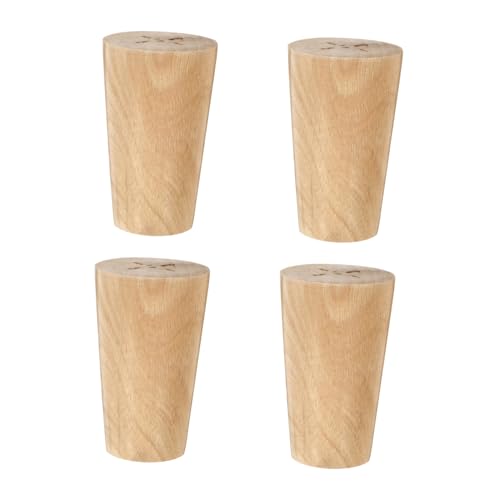 LOORGVEL 4 Stück Runde Holz möbelfüße für Sofa und Schrank Stabile Tragkraft Elegant Schlichtes Design Inklusive Montageschrauben für Tv möbel Schreibtisch Kommode Geeignet von LOORGVEL