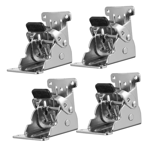 LOORGVEL 4 Stück Schwerlast Klappbares Stahl Scharnier Präzises Folding Möbelbeschlag für Tisch Bett Regal Selbstsichernde Erweiterungsstütze Einfache Montage Robuste Stahlkonstruktion von LOORGVEL