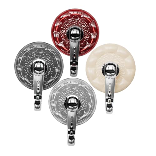 LOORGVEL 4 Stück Starke Vakuum-saugnapf-haken Wiederverwendbare Transparente Saugnäpfe mit Pc-material Einfach zu Montieren Vielseitig für Küche Bad Fenster und Glatte Oberflächen ohne von LOORGVEL