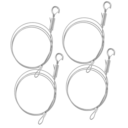 LOORGVEL 4 Stück Teiliges Edelstahl Aufhängeset mit Verstellbarem Drahtseil und Haken Flexibles Bilderhängesystem für Fotos Wanddekoration und Schwere Rahmen Einfach zu Montieren und LOORGVEL 4 Stück Teiliges Edelstahl Aufhängeset mit Verstellbarem Drahtseil und Haken Flexibles Bilderhängesystem für Fotos Wanddekoration und Schwere Rahmen Einfach zu Montieren und von LOORGVEL