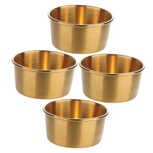 LOORGVEL 4 Stück Teiliges Edelstahl Saucenschalen Matte Goldene Dipschalen Flache Servierschalen für Snacks Senf Sojasauce für Restaurant und Zuhause LOORGVEL 4 Stück Teiliges Edelstahl Saucenschalen Matte Goldene Dipschalen Flache Servierschalen für Snacks Senf Sojasauce für Restaurant und Zuhause von LOORGVEL