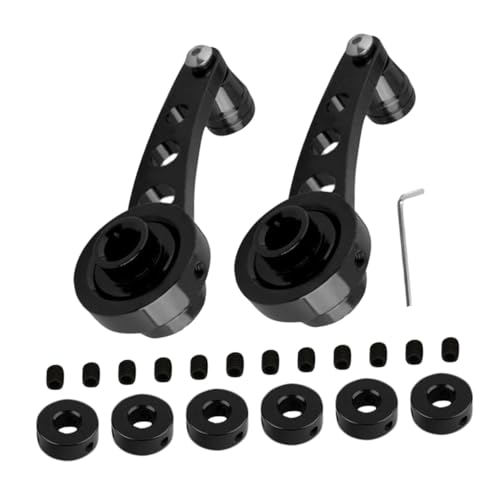 LOORGVEL 4 Stück Teiliges Fensterkurbel Aluminiumlegierung Langlebiger Auto fensterkurbelgriff Einfache Montage Modernes Design Passend für Fahrzeug innenraum Schwarzes Zubehör von LOORGVEL