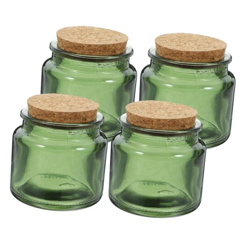LOORGVEL 4 Stück Teiliges Glas Kerzenglas Leer Transparenter Duftkerzenhalter Dekorativer Windlichtbecher für DIY Kerzenherstellung Eleganter Tischkerzenhalter für Fest Hochzeitsdeko von LOORGVEL
