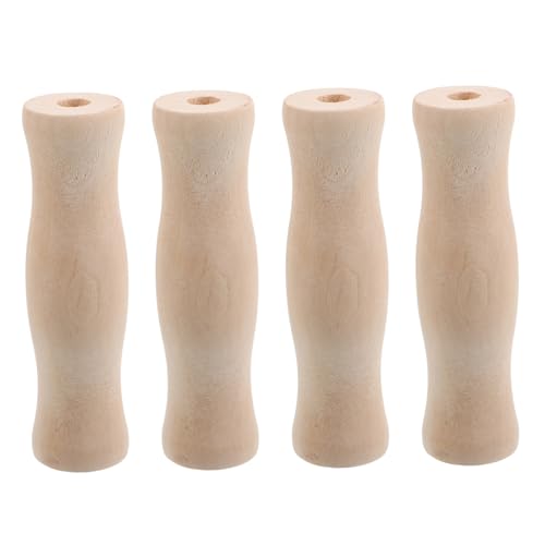 LOORGVEL 4 Stück Teiliges Küchenutensilien mit Holzgriffen Hitzebeständige Stabile Griffe mit Loch für Grillen Camping und Outdoor Kochen Einfach zu Reinigen Zubehör für Holzkohlegrills und von LOORGVEL
