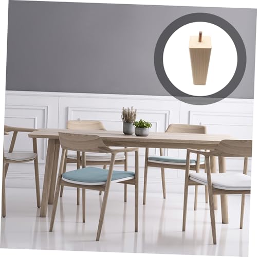 LOORGVEL 4 Stück Teiliges Massivholz Möbelbeine in Naturfarbe Stabile Quadratische Tisch Sofafüße Einfache Montage Belastbar und Vielseitig für Schrank Couchtisch und Büroeinrichtung von LOORGVEL