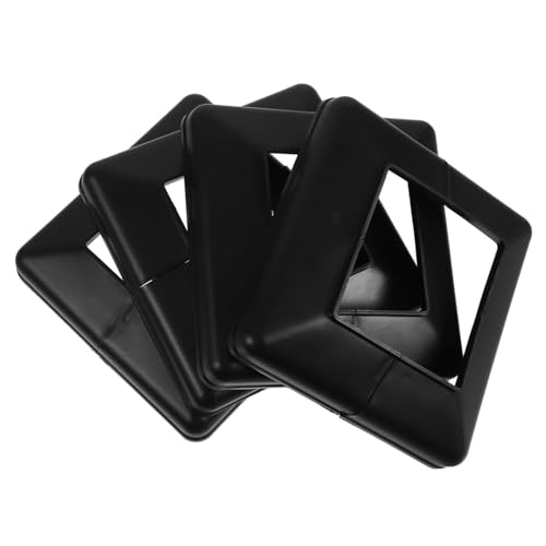 LOORGVEL 4 Stück Teiliges PVC Zaunpfosten abdeckset Dekorative Post Base Cover Witterungsbeständig Einfache Installation Quadratische Fußabdeckung für Geländer Treppen und Außenbereich von LOORGVEL