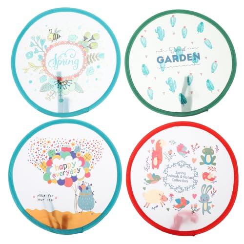 LOORGVEL 4 Stück Teiliges Runde Faltbare Handfächer mit Cartoon Motiven Tragbare Sommerfächer Kompakt Leicht zu Verstauen Vielseitig für Alltag Hochzeit Dekoration und Fotorequisiten LOORGVEL 4 Stück Teiliges Runde Faltbare Handfächer mit Cartoon Motiven Tragbare Sommerfächer Kompakt Leicht zu Verstauen Vielseitig für Alltag Hochzeit Dekoration und Fotorequisiten von LOORGVEL