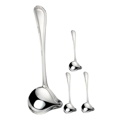 LOORGVEL 4 Stück Teiliges Servierlöffel Set mit Langem Griff Kleine Saucen und Fleischsoßen mit Entenmaul Ausgießer für Präzises Ausgießen Hitzeschutz Rostfrei Spülmaschinengeeignet LOORGVEL 4 Stück Teiliges Servierlöffel Set mit Langem Griff Kleine Saucen und Fleischsoßen mit Entenmaul Ausgießer für Präzises Ausgießen Hitzeschutz Rostfrei Spülmaschinengeeignet von LOORGVEL