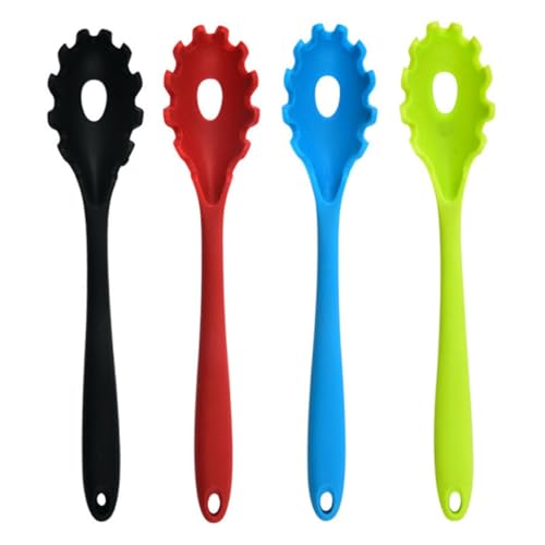 LOORGVEL 4 Stück Teiliges Silikon Nudel-sieb Vielseitige Nudelkellen in Grün Rot Schwarz Blau Hitzebeständig Schonend für Antihaft-kochgeschirr zum Abgießen und Servieren von Spaghetti und LOORGVEL 4 Stück Teiliges Silikon Nudel-sieb Vielseitige Nudelkellen in Grün Rot Schwarz Blau Hitzebeständig Schonend für Antihaft-kochgeschirr zum Abgießen und Servieren von Spaghetti und von LOORGVEL