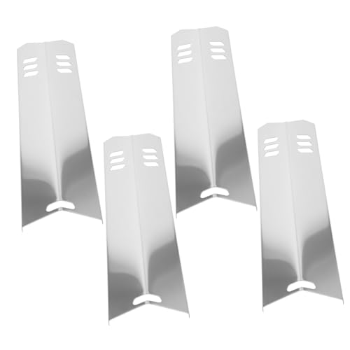 LOORGVEL 4 Stück Teiliges Verstellbare Edelstahl Hitzeabschirmung Gasgrill Ersatzteile für Gleichmäßige Wärmeverteilung und Flammenschutz Langlebige Grillplatten für Backyard Grill von LOORGVEL