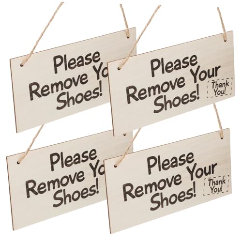 LOORGVEL 4 Stück Teiliges Vintage Holz Türschild Please Remove Your Shoes Hängendes Dekoschild mit Weißer Holzmaserung Rustikales Entfernen-Schuhe Zeichen für Eingang Wohnzimmer LOORGVEL 4 Stück Teiliges Vintage Holz Türschild Please Remove Your Shoes Hängendes Dekoschild mit Weißer Holzmaserung Rustikales Entfernen-Schuhe Zeichen für Eingang Wohnzimmer von LOORGVEL