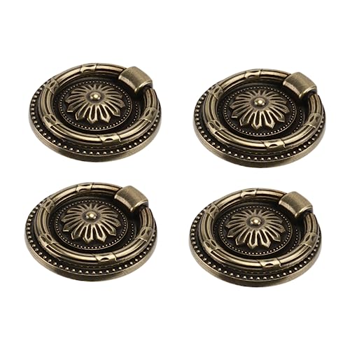 LOORGVEL 4 Stück Teiliges Vintage Schrankgriff aus Robustem Zinklegierungs material Antike Blumenform Langlebig und Elegant Geeignet für Kleiderschrank Küchenschrank und Kommode Einfache von LOORGVEL