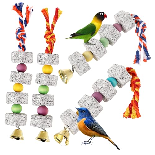 LOORGVEL 4 Stück Teiliges Vogel kauspielzeug mit Glocken Kleine Vogelschnabel schleifsteine zum Beak Grinding für Wellensittiche Nymphensittiche Papageien und Hamster Einfach Aufzuhängen LOORGVEL 4 Stück Teiliges Vogel kauspielzeug mit Glocken Kleine Vogelschnabel schleifsteine zum Beak Grinding für Wellensittiche Nymphensittiche Papageien und Hamster Einfach Aufzuhängen von LOORGVEL