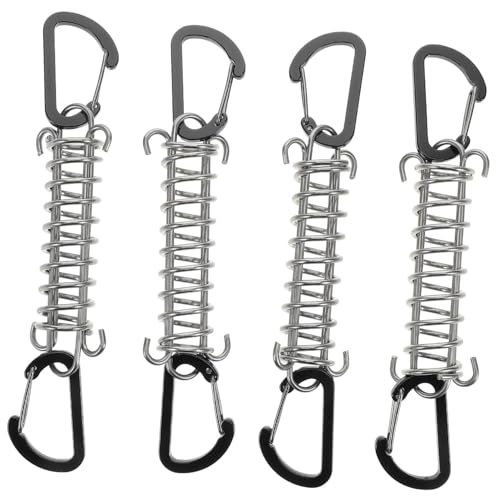 LOORGVEL 4 Stück Teiliges Zeltseilspanner aus Rostfreiem Federbelastete Spannhaken für Camping Windfeste Zeltbefestigung Robust und Korrosionsbeständig für Outdoor Tarnplanen und Markisen von LOORGVEL