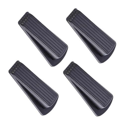 LOORGVEL 4 Stück Türkeile aus Rutschfestem Gummi Keilförmige Türstopper für Schwere Türen Schützende Türpuffer für Büro Bad und Zuhause Schadstofffrei Elastisch und Kratzfest Schwarz von LOORGVEL