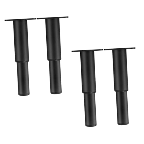 LOORGVEL 4 Stück Verstellbare Metallmöbelfüße Schwarz Höhenverstellbare Tisch und Sofa Beine Stabile Möbelbeine für Tv Schrank Couchtisch Sitzmöbel von LOORGVEL