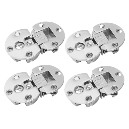 LOORGVEL 4 Stück Verstellbare Schrankscharniere Versteckt Bündig für Küchen und Badezimmerschränke Silbernes Platzsparende Klapptisch Hardware Modernes Design von LOORGVEL