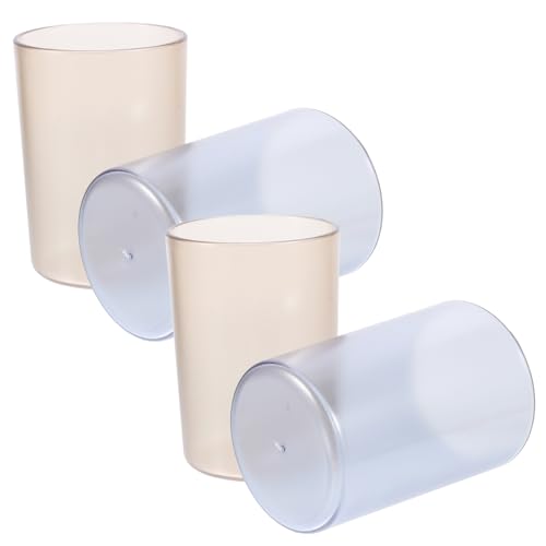 LOORGVEL 4 Stück Zahnbürstenbecher Wiederverwendbare Mundspülbecher Transparentes Design für Badezimmer für Zahnbürsten Getränke von LOORGVEL