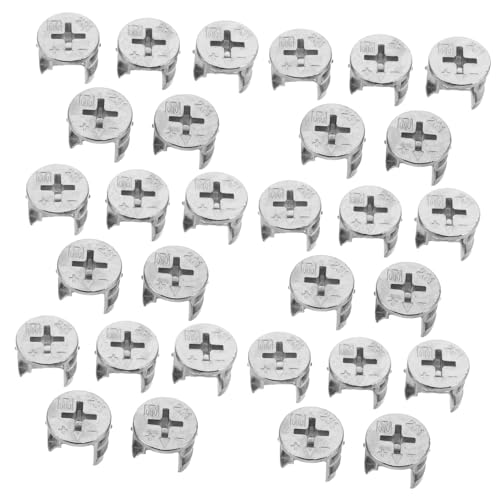 LOORGVEL 40 Stück Teiliges Möbelverbindungs Robustem Material Exzentrische Nockenverschlüsse für Schränke Kleiderschränke Bücherregale und Betten Einfach zu Montieren Langlebige von LOORGVEL