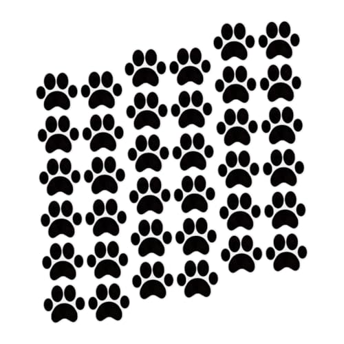 LOORGVEL 49 Stück Teiliges Katzenpfoten Wandtattoo PVC Aufkleber in Schwarz Selbstklebend Rückstandsfrei Entfernbar für Kinderzimmer Wohnzimmer Vielseitige Wanddekoration von LOORGVEL