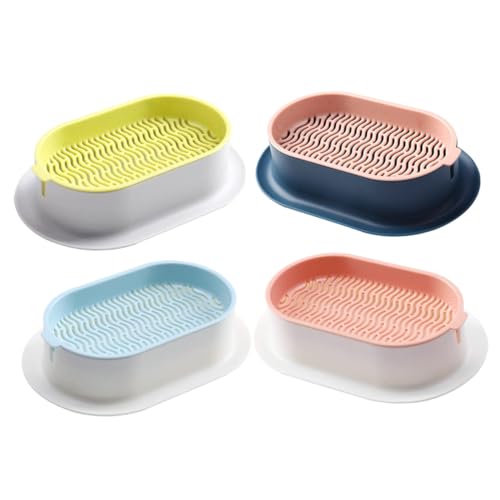 LOORGVEL 4Stücke Praktische Katzengras Pflanzer Box Teiliges für Hydroponische Katzengraskultivierung Bodenfrei Doppelschichtiges Design Gießen Langlebig von LOORGVEL