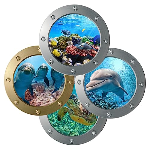 LOORGVEL 4Stücke Wandaufkleber Meerestiere Wanddekoration für Wohnzimmer und Schlafzimmer Selbstklebende Unterwasser Sticker für Raumgestaltung und Stilvolle LOORGVEL 4Stücke Wandaufkleber Meerestiere Wanddekoration für Wohnzimmer und Schlafzimmer Selbstklebende Unterwasser Sticker für Raumgestaltung und Stilvolle von LOORGVEL