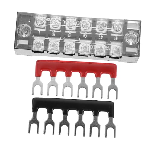 LOORGVEL 5 Sätze Dual Row Schraubklemmenblock Positionen mit Isolationsabdeckung Robuste Elektrische Anschlussleiste für Maschinen Eisenbahn Schiffbau Haushalt und Automatisierung LOORGVEL 5 Sätze Dual Row Schraubklemmenblock Positionen mit Isolationsabdeckung Robuste Elektrische Anschlussleiste für Maschinen Eisenbahn Schiffbau Haushalt und Automatisierung von LOORGVEL