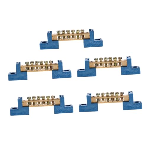 LOORGVEL 5 Stück Teiliges Messing Verteilerblock Verzinkte Sammelschiene Langlebige Anschlussklemmen für Auto Boot Stabile und Oxidationsbeständige Stromverteilung von LOORGVEL