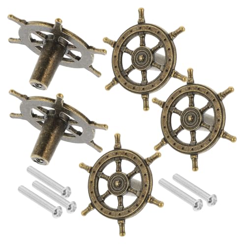 LOORGVEL 5 Stück Teiliges Vintage Möbelgriff Nautisches Steuerrad Design aus Robustem Material für Schrank Kommode und Kleiderschrank Klassischer Griff mit Ergonomischem Komfort und LOORGVEL 5 Stück Teiliges Vintage Möbelgriff Nautisches Steuerrad Design aus Robustem Material für Schrank Kommode und Kleiderschrank Klassischer Griff mit Ergonomischem Komfort und von LOORGVEL
