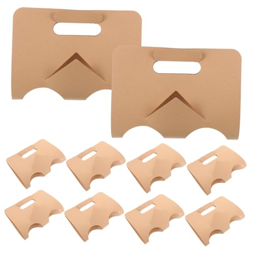 LOORGVEL 50 Stück Becherhalter mit Griff Praktischer Getränketräger für Kaffee Milchtee und Kalte Getränke Stabiler To go Cup Carrier für Büro Schule und Unterwegs Lochdurchmesser von LOORGVEL