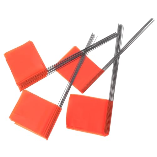 LOORGVEL 50 Stück Markierungsflaggen Orange Langlebig für Garten Landschaftsbau Bewässerung Rasenmarkierung Camping Zeltbefestigung Vielseitig Einsetzbar von LOORGVEL