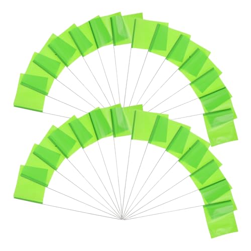 LOORGVEL 50 Stück Markierungsflaggen für Außenbereich Kleine Polyester Gartenflaggen für Vermessung und Landschaftsbau Hochsichtbar für Grenzmarkierungen und Bewässerungsplanung von LOORGVEL