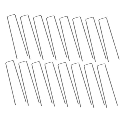 LOORGVEL 50 Stück Verzinkte Rasennägel Lang Erdanker Gartenheringe für Kunstrasen Unkrautvlies Befestigung Bodenanker Camping Zelt Heringe Robust Langlebig von LOORGVEL
