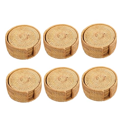 LOORGVEL 6 Stück Rattan Untersetzer für Teetassen Handgefertigte Natürliche Trinkmatten Hitzebeständig Dekorative Tischsets für Kaffee und Teebecher Langlebige Kochgeschirrauflagen LOORGVEL 6 Stück Rattan Untersetzer für Teetassen Handgefertigte Natürliche Trinkmatten Hitzebeständig Dekorative Tischsets für Kaffee und Teebecher Langlebige Kochgeschirrauflagen von LOORGVEL