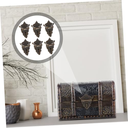LOORGVEL 6 Stück Teiliges Antike Holzschlossverschluss für Schmuck Holzkisten Retro Holzbox Riegel Robuste Rostfreie DIY Schnalle Einfache Montage Langlebiger Ersatz für Kistenverschlüsse von LOORGVEL