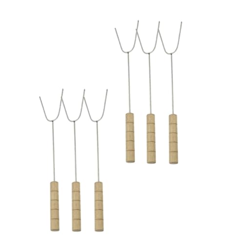 LOORGVEL 6 Stück Teiliges Edelstahl Grillgabeln mit Ergonomischem Holzgriff Rostfrei Leicht und Sicher U Förmige Fleischgabeln für Outdoor Barbecue Küche Catering und Buffet Geeignet LOORGVEL 6 Stück Teiliges Edelstahl Grillgabeln mit Ergonomischem Holzgriff Rostfrei Leicht und Sicher U Förmige Fleischgabeln für Outdoor Barbecue Küche Catering und Buffet Geeignet von LOORGVEL