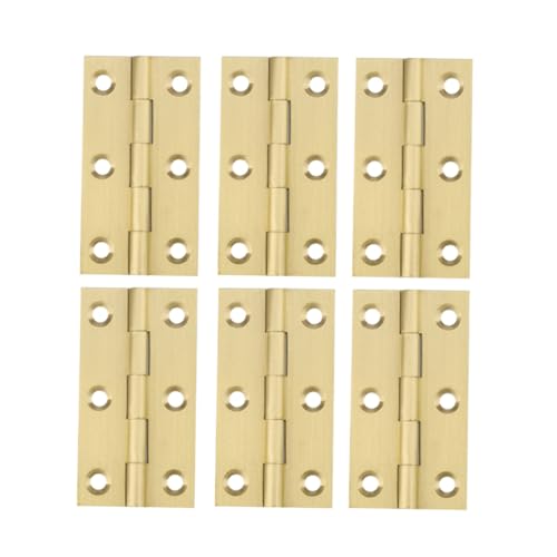 LOORGVEL 6 Stück Teiliges Kupfer Türscharnier für Möbel Schmuckschatullen mit Geräuschloser Funktion Langlebig Rostfrei Vintage Design von LOORGVEL