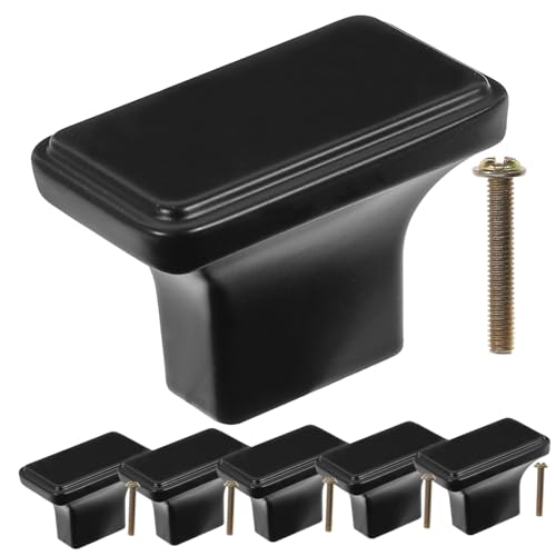 LOORGVEL 6 Stück Teiliges Quadratische Türgriffe aus Robustem Zinklegierung Schwarz Langlebig und Rostfrei für Küchenschränke Möbel und Kleiderschränke Modernes Schlichtes Design LOORGVEL 6 Stück Teiliges Quadratische Türgriffe aus Robustem Zinklegierung Schwarz Langlebig und Rostfrei für Küchenschränke Möbel und Kleiderschränke Modernes Schlichtes Design von LOORGVEL