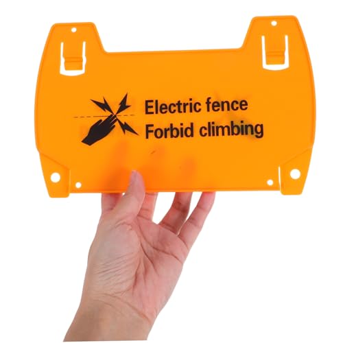 LOORGVEL 6 Stück Teiliges Warnschild Elektrozaun Wetterfeste Kunststoffschilder mit Auffälliger Warnfarbe kein Klettern Zeichen für Garten Flexible Montage Hohe Sichtbarkeit von LOORGVEL