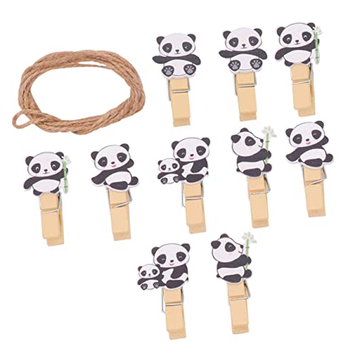 LOORGVEL 60stücke Holz Panda-Form Fotoklemme Wand Dekoration Kreativer Foto-Clip Schöner Fotoclip Entzückende Hinweis Clips Für Schlafzimmer Wohnzimmer Arbeitszimmer Esszimmer von LOORGVEL