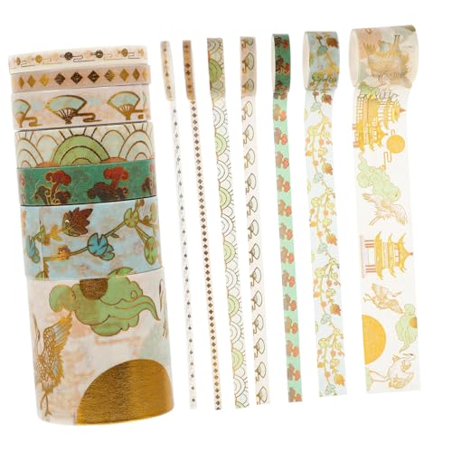 LOORGVEL 7 Rollen Teiliges Washi Tape pro Dekoratives Klebeband mit Antikem Goldmuster Selbstklebend für Scrapbook DIY Basteln Planer Journal Vintage Stil von LOORGVEL