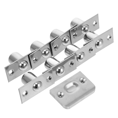LOORGVEL 8 Stück Edelstahl Türball Riegel Teiliges mit Messingkugel für Schiebetüren und Schranktüren Langlebiger Türfang mit Einfachem Öffnungsmechanismus Inklusive Befestigungsschrauben von LOORGVEL