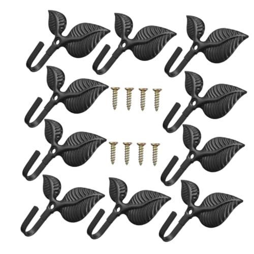 LOORGVEL 8 Stück Teiliges Dekorative Wandhaken aus Gusseisen Rustikale Blattform Vielseitige Garderoben Flurhaken für Mäntel Handtücher und Kleidung Inklusive Schrauben Schwarz LOORGVEL 8 Stück Teiliges Dekorative Wandhaken aus Gusseisen Rustikale Blattform Vielseitige Garderoben Flurhaken für Mäntel Handtücher und Kleidung Inklusive Schrauben Schwarz von LOORGVEL