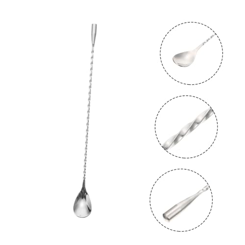 LOORGVEL Bar Löffel Rostfrei Langer Griff Vielseitiger Kaffee und Cocktailrührer Eiscremelöffel Glatte Oberfläche Komfortabler Griff Langlebig und Leicht zu Reinigen von LOORGVEL