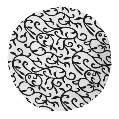 LOORGVEL Bedruckte Elastische Runde Tischdecke aus Polyester Moderne Dekorative Mitteldecke für Hotel Restaurant Küche Pflegeleicht Vielseitig Einsetzbar von LOORGVEL