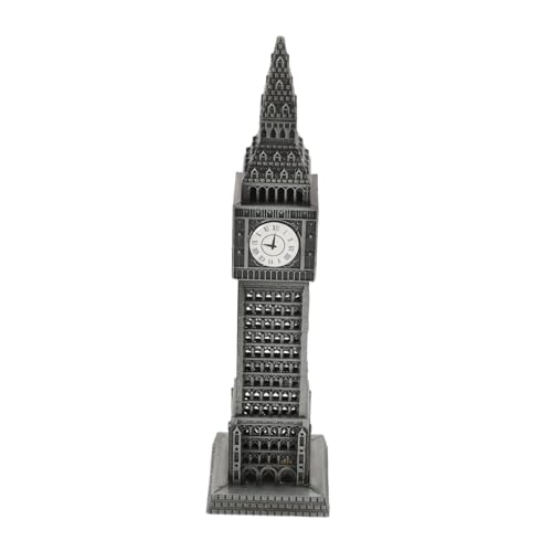 LOORGVEL Britisches Uhrturmmodell aus Metall Vintage Design Kompakte Tischuhr Stabile Bauweise Dekoratives London Souvenir für Büro und Wohnzimmer Silberfarben LOORGVEL Britisches Uhrturmmodell aus Metall Vintage Design Kompakte Tischuhr Stabile Bauweise Dekoratives London Souvenir für Büro und Wohnzimmer Silberfarben von LOORGVEL