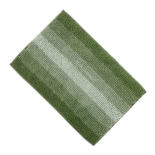 LOORGVEL Chenille Badematte rutschfest Grün Saugfähiger Badezimmerteppich Waschbar Langlebig und Schnell Trocknend für Saubere Trockene Böden im Bad und Zuhause von LOORGVEL