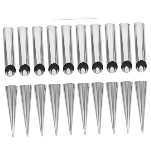 LOORGVEL Croissant Backform Teilig Antihaft Gebäckform Rohrform Schillerlockenform für Croissant und Sahnerollen Backzubehör Langlebig und Rostfrei von LOORGVEL