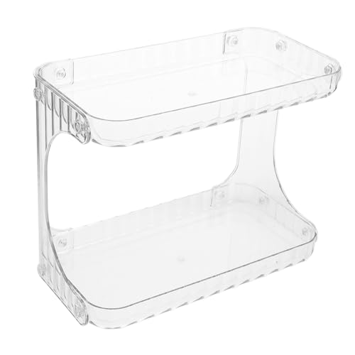 LOORGVEL Doppelstöckiges Eckregal Badorganizer aus Pet Platzsparend Stilvoll Robust mit Großer Tragfähigkeit Einfacher Aufbau Vielseitig für Badezimmer Kosmetik und Waschutensilien von LOORGVEL
